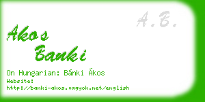 akos banki business card
